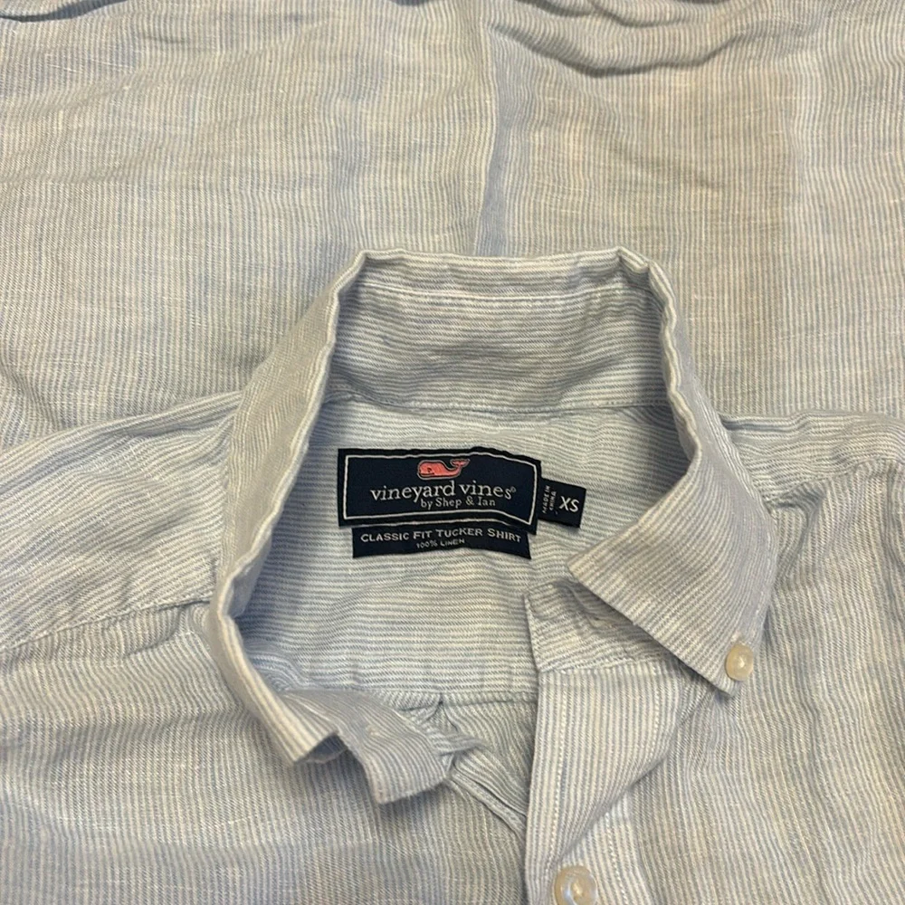 Vineyard vines linen dress shirt classic fit tucker shirt men’s xs - Picture 2 of 2